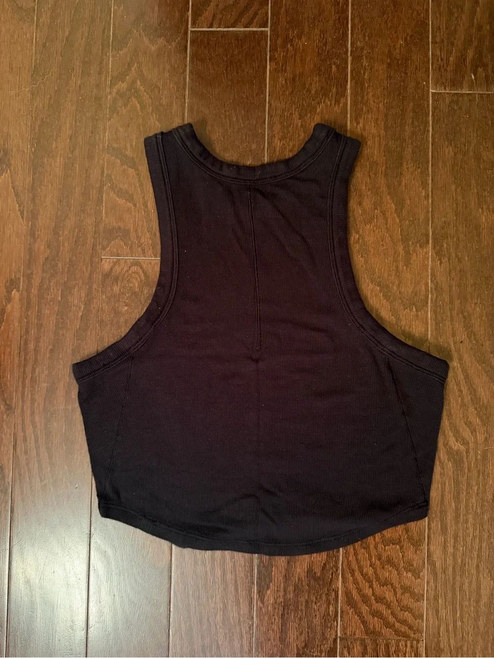Lululemon Hold Tight Cropped Tank Ribbed Stretch Soft Black Size 4